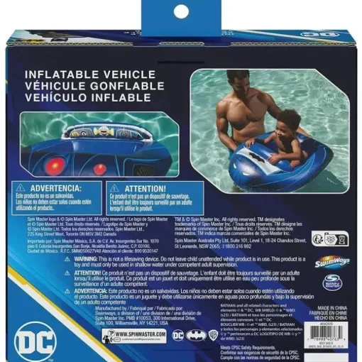 Spin Master - Swimways DC Batman Batmobile Veículo de barco aquático inflável, para crianças de 3 anos ou mais