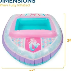 Spin Master - Swimways Disney Princess Ariel Veículo de barco aquático inflável para crianças de 3 anos ou mais
