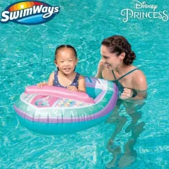 Spin Master - Swimways Disney Princess Ariel Veículo de barco aquático inflável para crianças de 3 anos ou mais