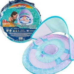 Spin Master - Swimways Sun Canopy Inflável Bebê Flutuador de Primavera para Crianças de 9 a 24 Meses, Sereia