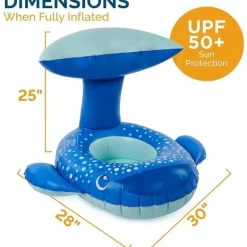 Spin Master - Swimways Sun Canopy Baby Boat, brinquedos para crianças de 9 a 24 meses, baleia
