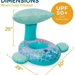 Spin Master - Swimways Sun Canopy Baby Boat, brinquedos para crianças de 9 a 24 meses, sereia