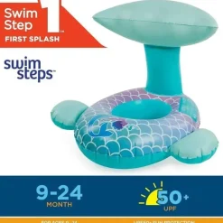 Spin Master - Swimways Sun Canopy Baby Boat, brinquedos para crianças de 9 a 24 meses, sereia