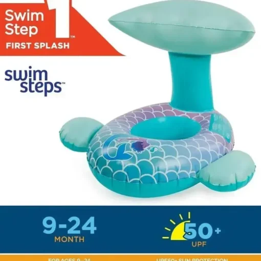 Spin Master - Swimways Sun Canopy Baby Boat, brinquedos para crianças de 9 a 24 meses, sereia