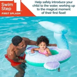 Spin Master - Swimways Sun Canopy Baby Boat, brinquedos para crianças de 9 a 24 meses, sereia
