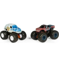 Spin Master Monster Jam, Monster Trucks Die-Cast que mudam de cor 2-Pack, Escala 1:64 Yeti vs Sparkle Smash (os estilos podem variar)