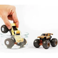 Spin Master Monster Jam, Monster Trucks Die-Cast que mudam de cor 2-Pack, 1:64 Scale Bulldozer vs Team Meents (estilos podem variar)