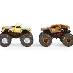 Spin Master Monster Jam, Monster Trucks Die-Cast que mudam de cor 2-Pack, 1:64 Scale Bulldozer vs Team Meents (estilos podem variar)