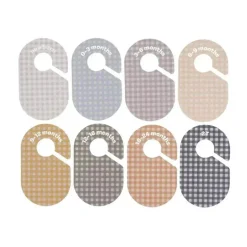 3 Sprouts - Divisórias de armário para cabides para bebês e crianças pequenas, conjunto de 8, guingão