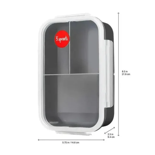 3 Sprouts - Fox Lunch Bento Box, Cinza
