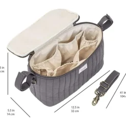 3 Sprouts - Universal Stroller Caddy Organizer, Charcoal Grey