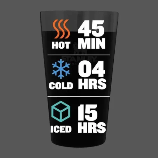 Stanley - Copo de cerveja empilhável inulsado Adventure 16Oz, preto fosco
