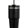 Stanley - Copo isolado a vácuo de aço inoxidável Quencher H2.0 FlowState de 20 onças, preto