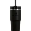 Stanley - Copo isolado a vácuo de aço inoxidável Quencher H2.0 FlowState de 14 onças, preto