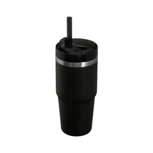 Stanley - Copo isolado a vácuo de aço inoxidável Quencher H2.0 FlowState de 14 onças, preto