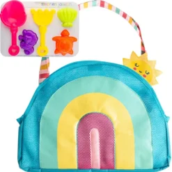 Stephen Joseph - Beach Totes With Sand Toy Play Set Rainbow