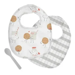 Stephen Joseph - Conjunto de babadores de musselina, leite e biscoitos