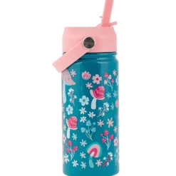 Stephen Joseph - Insulated Stainless Steel Bottle With Handle Mushroom
