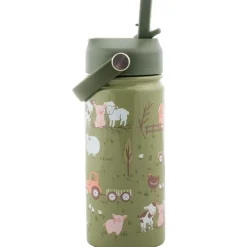 Stephen Joseph - Insulated Stainless Steel Bottle With Handle Farm