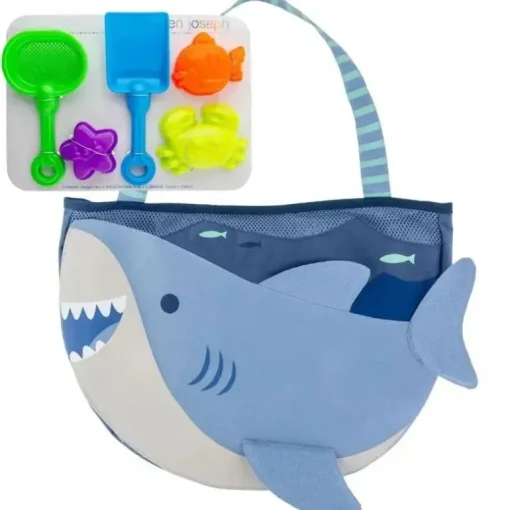 Stephen Joseph - Totes de praia e conjunto de brinquedos de areia, Tubarão