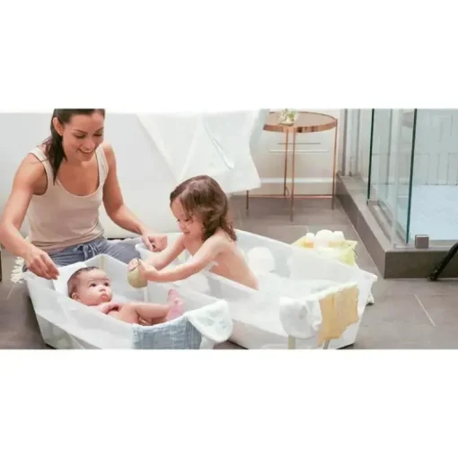 Stokke® - Banho Flexi® | Conjunto de banheira dobrável para bebê, azul oceano