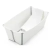 Stokke - Pacote de banho Flexi Banheira dobrável para bebê com suporte para recém-nascido, branco/cinza