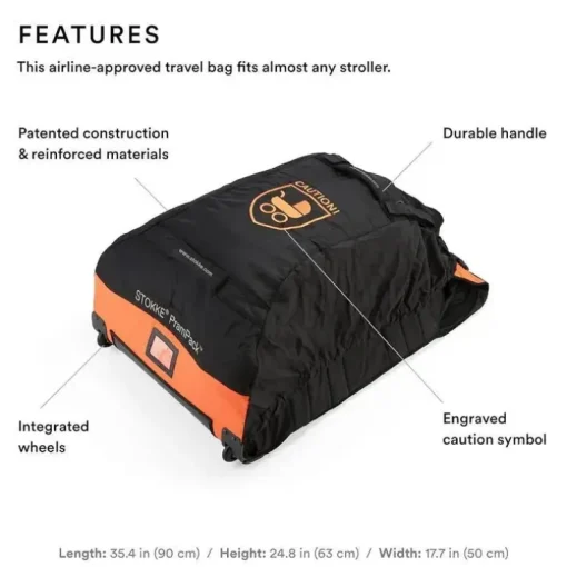 Stokke - PramPack, preto e laranja