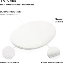 Stokke - Sleepi Mini lençol com elástico V3, branco