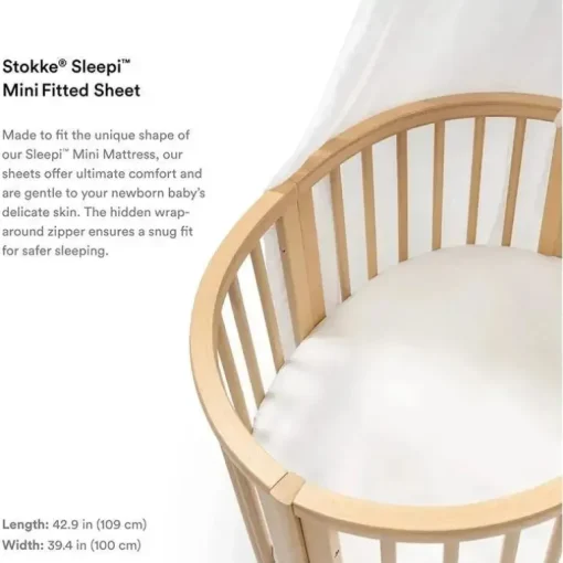 Stokke - Sleepi Mini lençol com elástico V3, branco