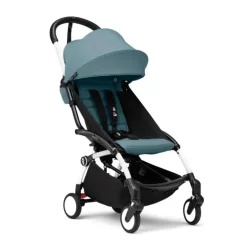 Stokke - Yoyo³ Carrinho de bebê com estrutura branca Bundle 6+, Aqua