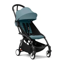 Stokke - Yoyo³ Carrinho de bebê com estrutura preta Pacote 6+, Aqua