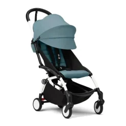 Stokke - Yoyo³ Carrinho de bebê com estrutura branca Bundle 6+, Aqua