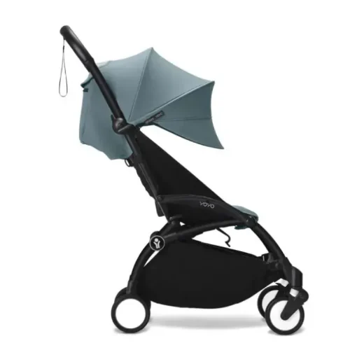 Stokke - Yoyo³ Carrinho de bebê com estrutura preta Pacote 6+, Aqua