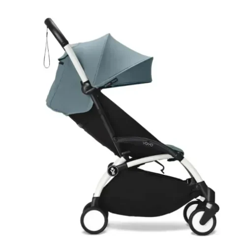 Stokke - Yoyo³ Carrinho de bebê com estrutura branca Bundle 6+, Aqua