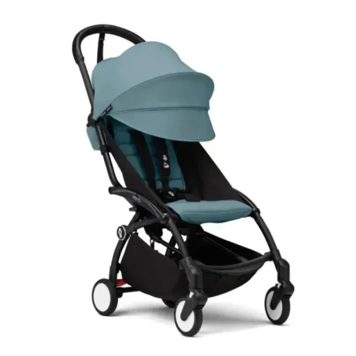 Stokke - Yoyo³ Carrinho de bebê com estrutura preta Pacote 6+, Aqua