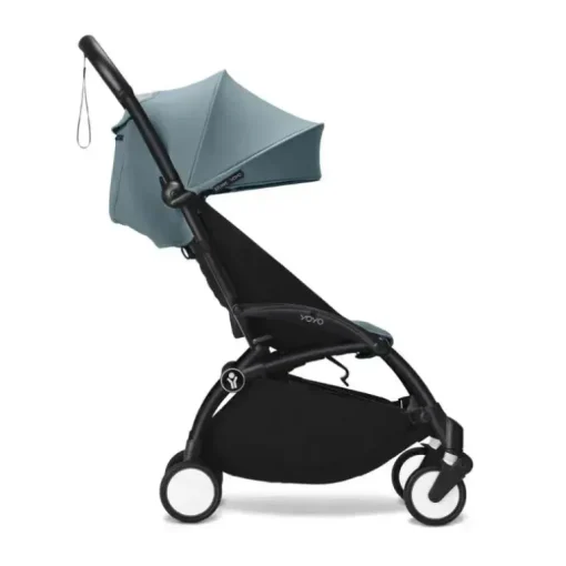 Stokke - Yoyo³ Carrinho de bebê com estrutura preta Pacote 6+, Aqua