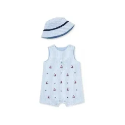 Sunsuit &amp; Chapéu de Veleiro Little Me - Azul