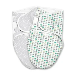 Swaddle de verão SwaddleMe Luxe Easy Change Swaddle - Gotas de Goma 2Pk, 0-3M