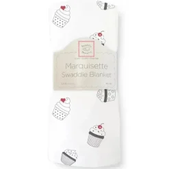 Swaddle Designs - Cobertor Swaddle Marquisette Cupcakes Preto e Branco