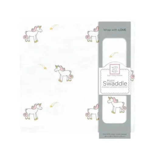 Swaddle Designs - Cobertor de musselina, unicórnio