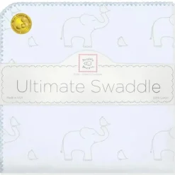 Swaddle Designs – Cobertor Swaddle Ultimate, Elefantes Sterling Deco, Azul