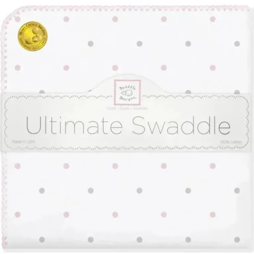 Swaddle Designs – Cobertor Swaddle Ultimate, Rosa Pastel e Pontos Sterling