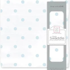 Swaddle Designs - Cobertor de musselina com pontos franceses azuis