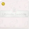 Swaddle Designs – Cobertor Swaddle Ultimate, Elefantes Sterling Deco, Rosa