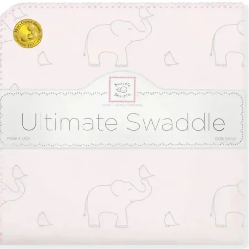 Swaddle Designs – Cobertor Swaddle Ultimate, Elefantes Sterling Deco, Rosa