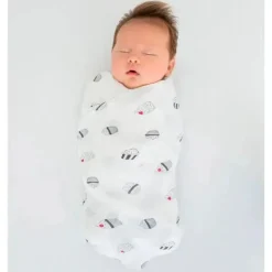 Swaddle Designs - Cobertor Swaddle Marquisette Cupcakes Preto e Branco