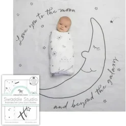 Swaddle Designs – Cobertores de musselina 3Pk, te amo até a lua