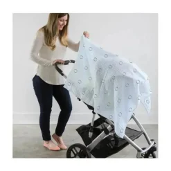 Swaddle Designs – Cobertor Swaddle Azul Pastel Mod Círculos Marquisette