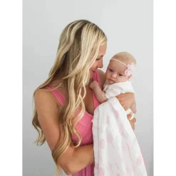 Swaddle Designs - Cobertor de musselina com pontos franceses azuis