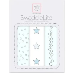 Swaddle Designs - 3Pk Bubble Dots, Stars, Champagne Marquisette Swaddles